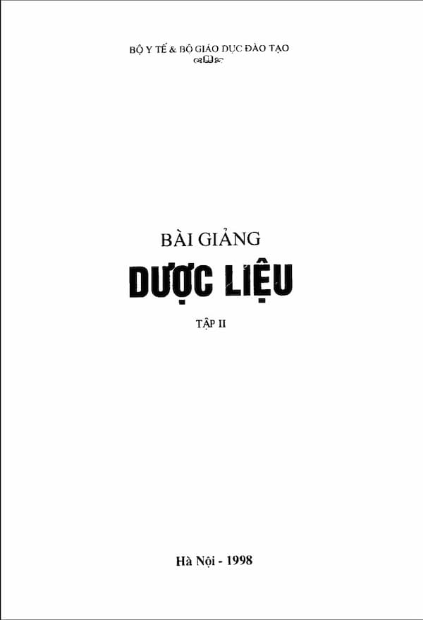 Bài giảng Dược liệu - Tập 2